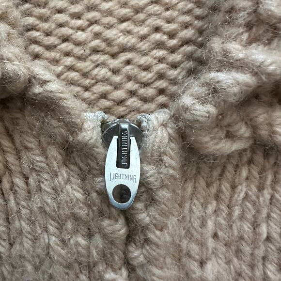Vintage 50s 60s Cowichan Wool Knit zip cardigan sweater - Picture 3 of 4